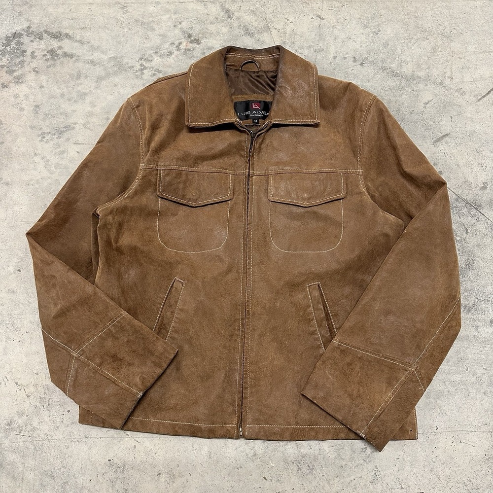 Vintage‎ Luis Alvear Barcelona Brown Leather Jacket Medium